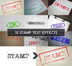 10款邮章/印章风格的文本模板：Stamp Text Effect